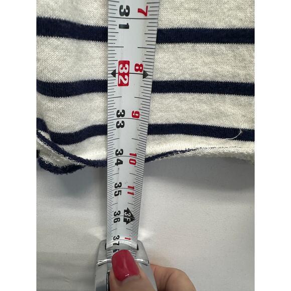 Saturday Sunday Navy Stripe Drawstring Midi Skirt with Pockets M Nautical Resort - Picture 4 of 8